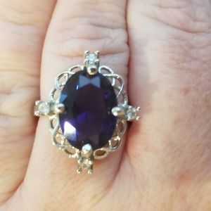 Silver/Sapphire Cocktail Ring